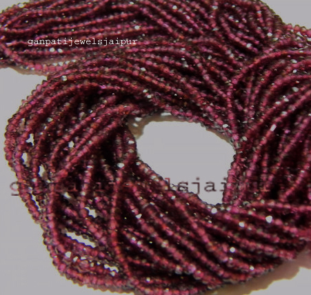 Rhodolite Garnet Beads Micro Faceted Rondelle Beads Strand 14 Inches Aprx